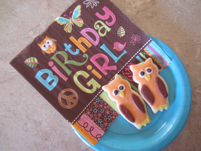 Birthday Girl Owl Cookies